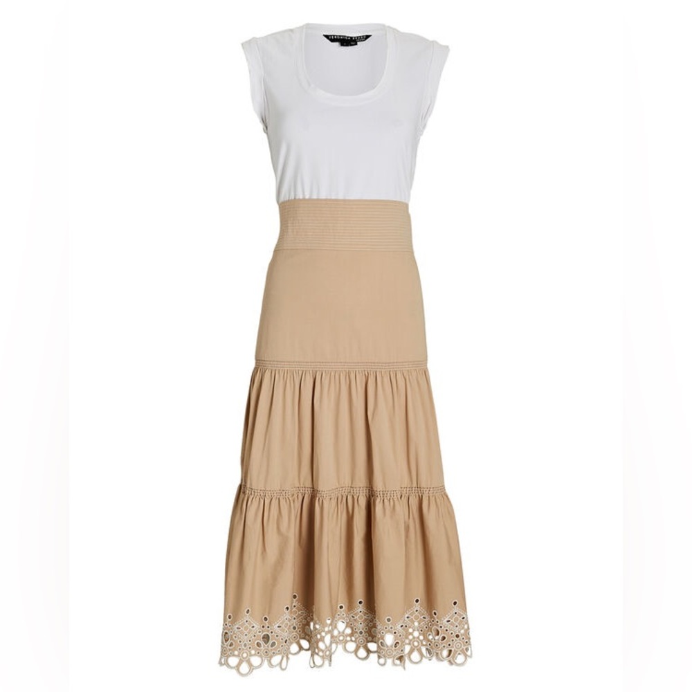 Veronica Beard Amaia Eyelet Midi Dress - Size Medium
